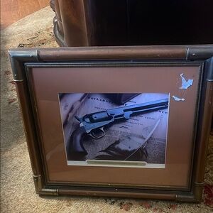 Classic Brown Framed Gun Art Print